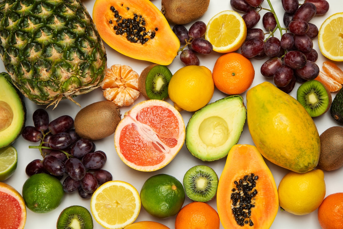Assortment of natural nutrient-rich foods